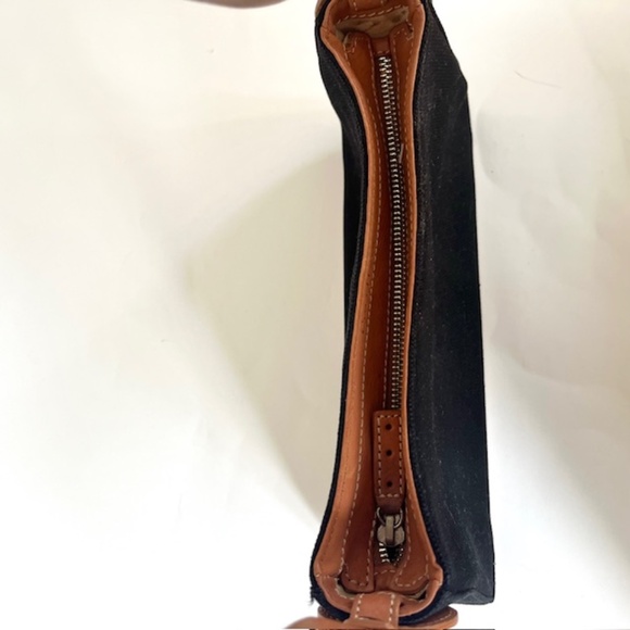 Vintage Shoulder Bag Y2k Cole Haan Mini Baguette Black Canvas Hampton Demi Purse - Picture 8 of 8